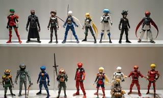 Collection of various anime figures.